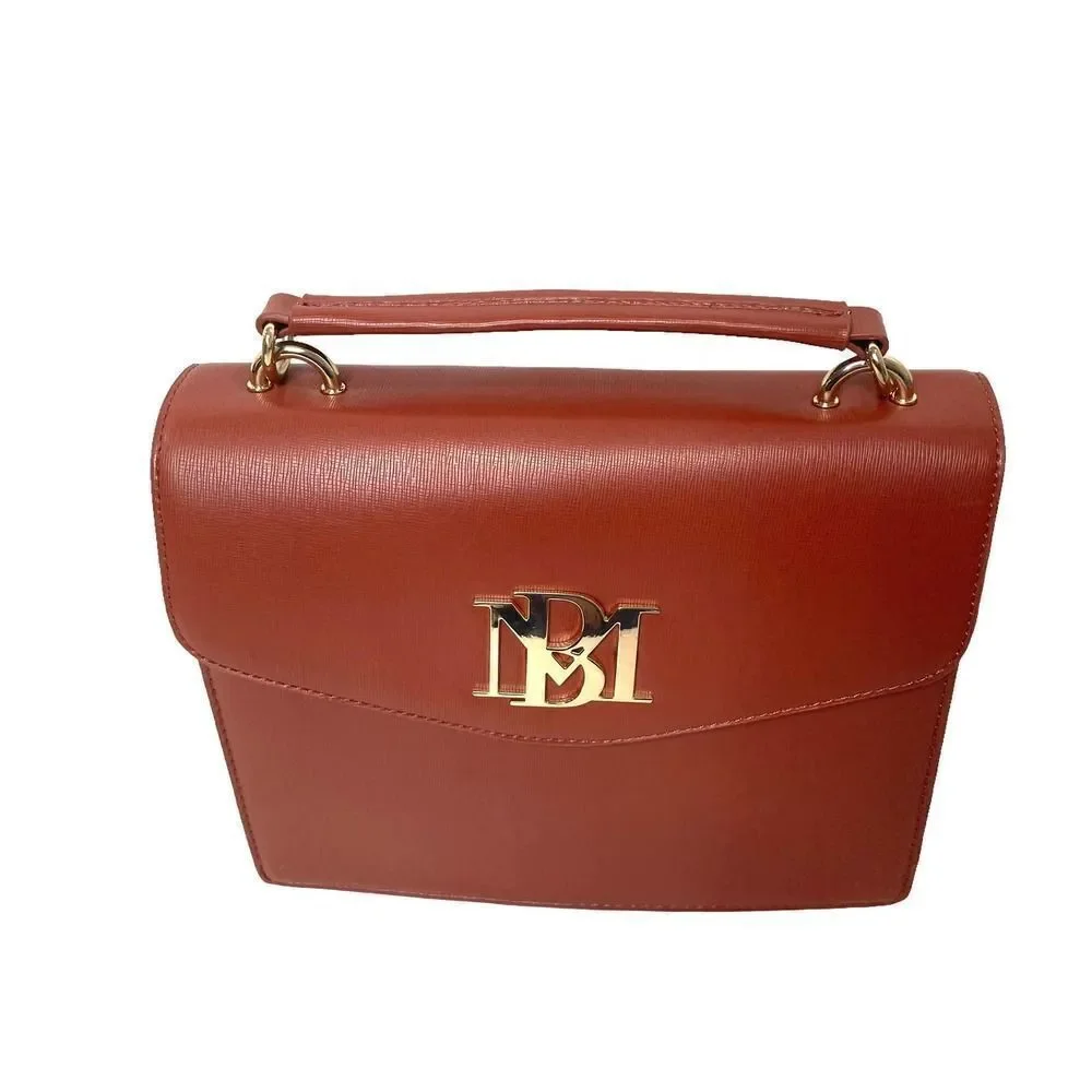 NEW Badgley Mischka flap top handle crossbody bag purse‎ vegan saffiano leather